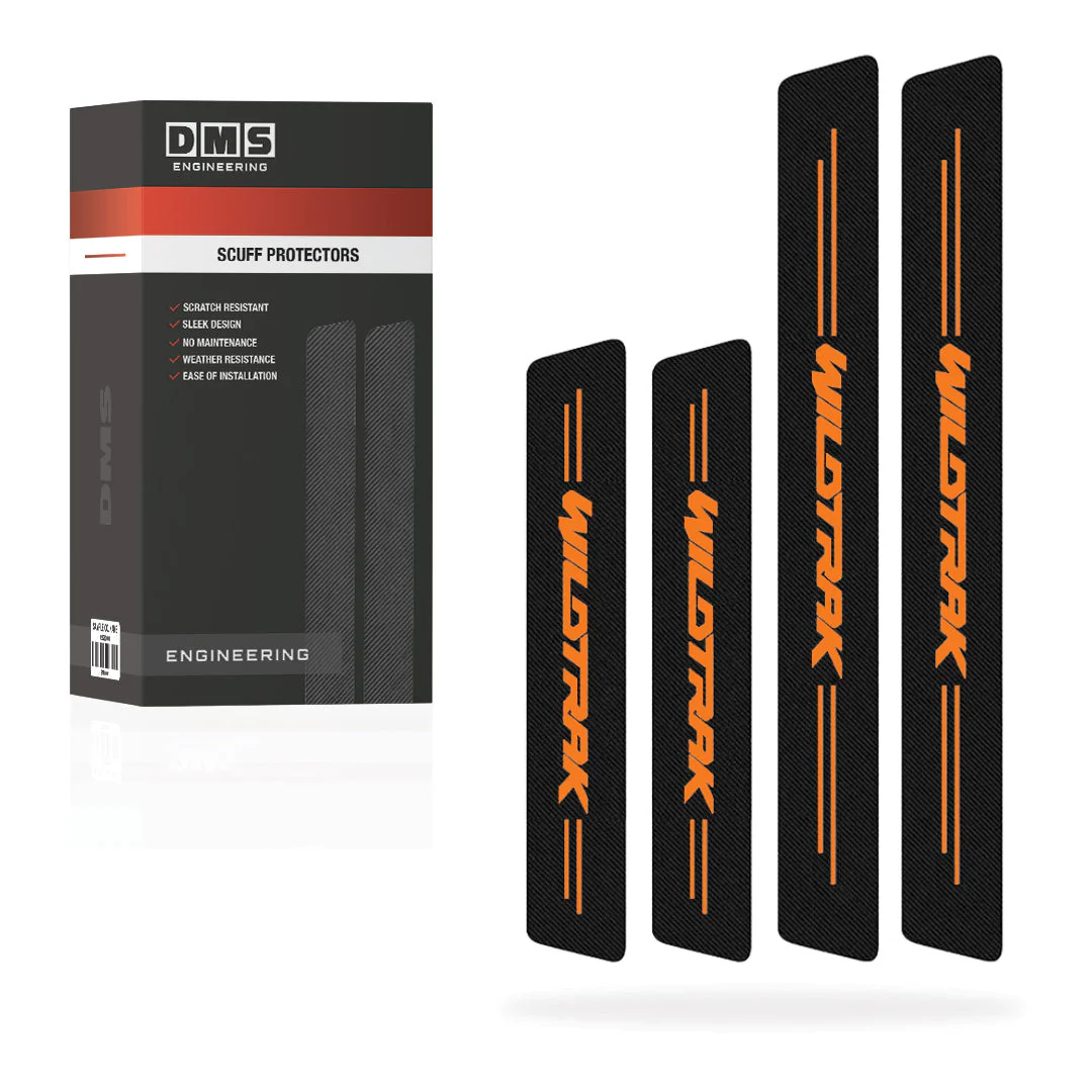 Ford Ranger Wildtrak Door Sill Anti-Scratch Scuff Carbon Fiber Sticker Protectors Complete Set - Image 3