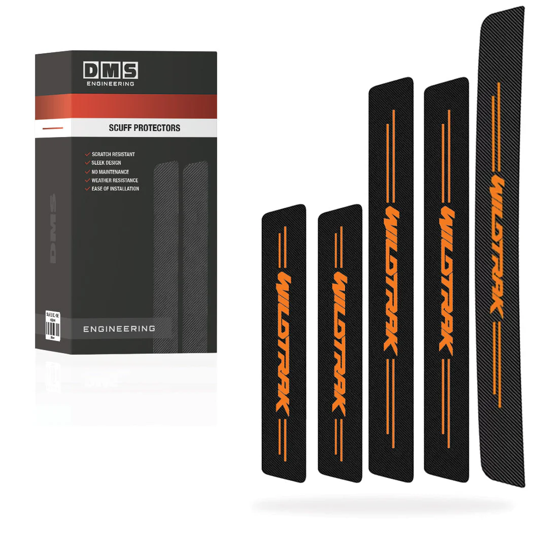 Ford Ranger Wildtrak Door Sill Anti-Scratch Scuff Carbon Fiber Sticker Protectors Complete Set - Image 4